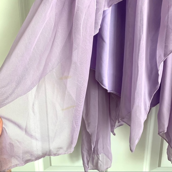 Dance Costume Light Purple Handkerchief Off The Shoulder Dress size Small - Picture 5 of 10